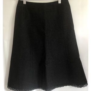 RW&CO. Black A-Line Wool Skirt